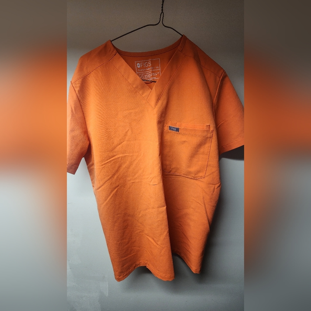 Figs Men's XS Orange Scrub Set